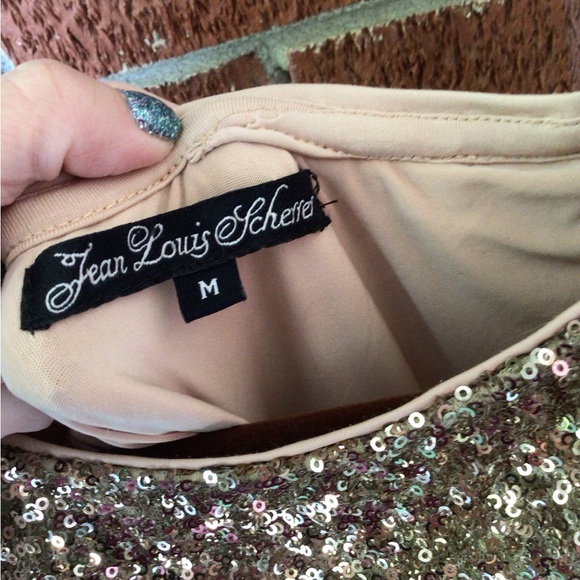 Reversible Gold sequined sheer Prom dress Size M - Picture 11 of 14